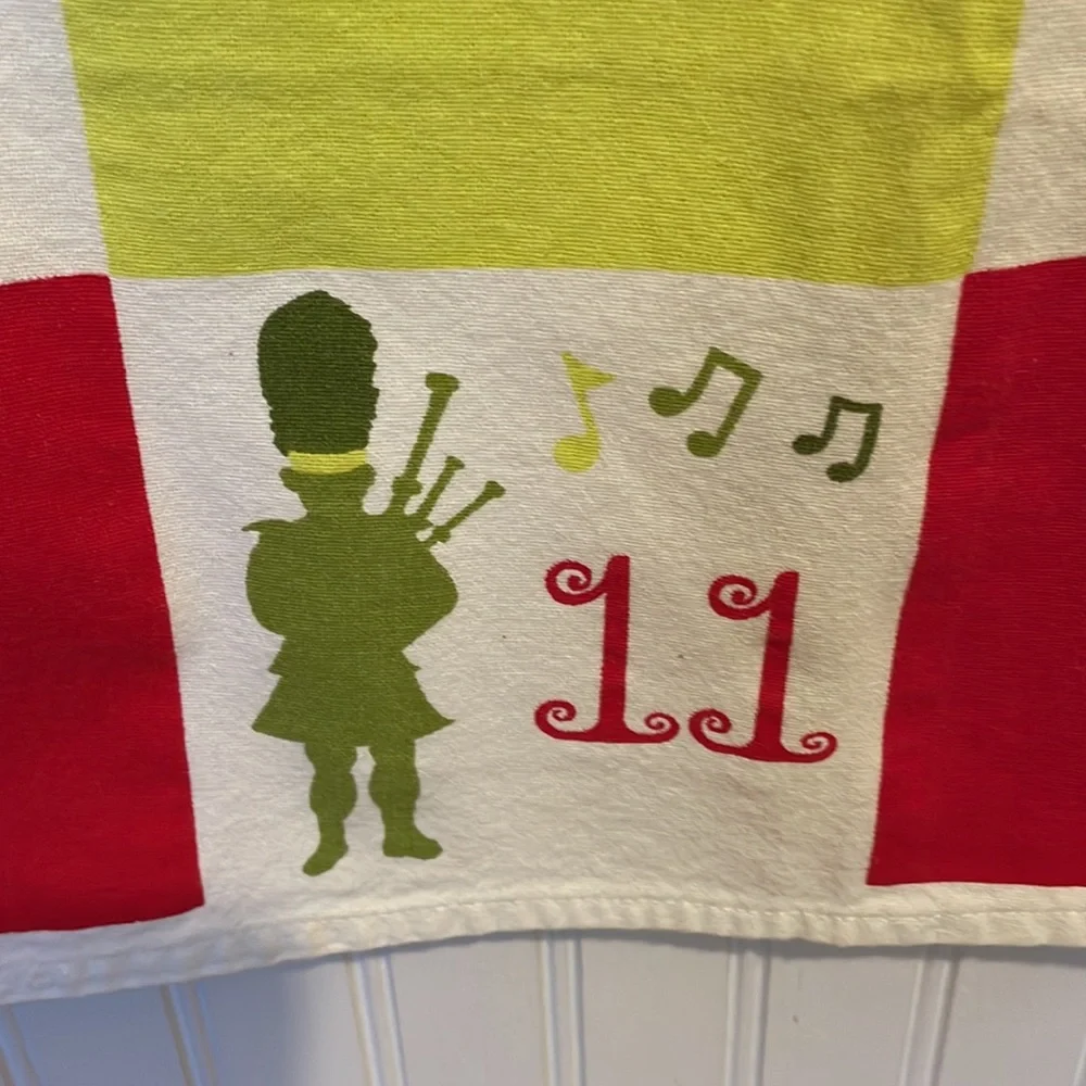 Crate&Barrel 12 Days Of Christmas Tea Towel